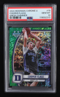 Cooper Flagg 2024-25 Bowman Chrome University Green Shimmer Refractors #16 RC (PSA 10) at PristineAuction.com