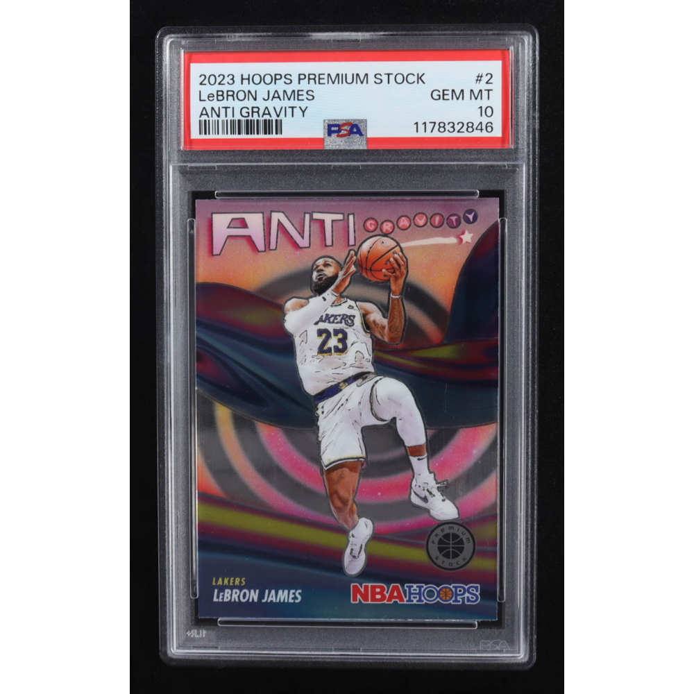 LeBron James 2023-24 Hoops Premium Stock Anti Gravity #2 (PSA 10) at PristineAuction.com