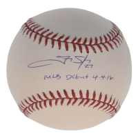 Trevor Story Signed OML Baseball Inscribed "MLB Debut 4-4-16" (MLB) at PristineAuction.com
