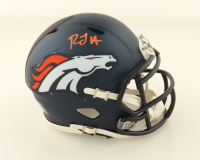 RJ Harvey Signed Broncos Speed Mini Helmet (JSA) at PristineAuction.com