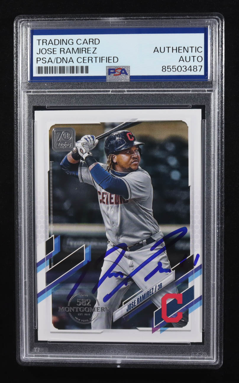 Jose Ramirez Signed 2021 Topps Trading Card #360 (PSA | Autograph Graded PSA Authentic) at PristineAuction.com Jose Ramirez Signed 2021 Topps Trading Card #360 (PSA | Autograph Graded PSA Authentic) at PristineAuction.com