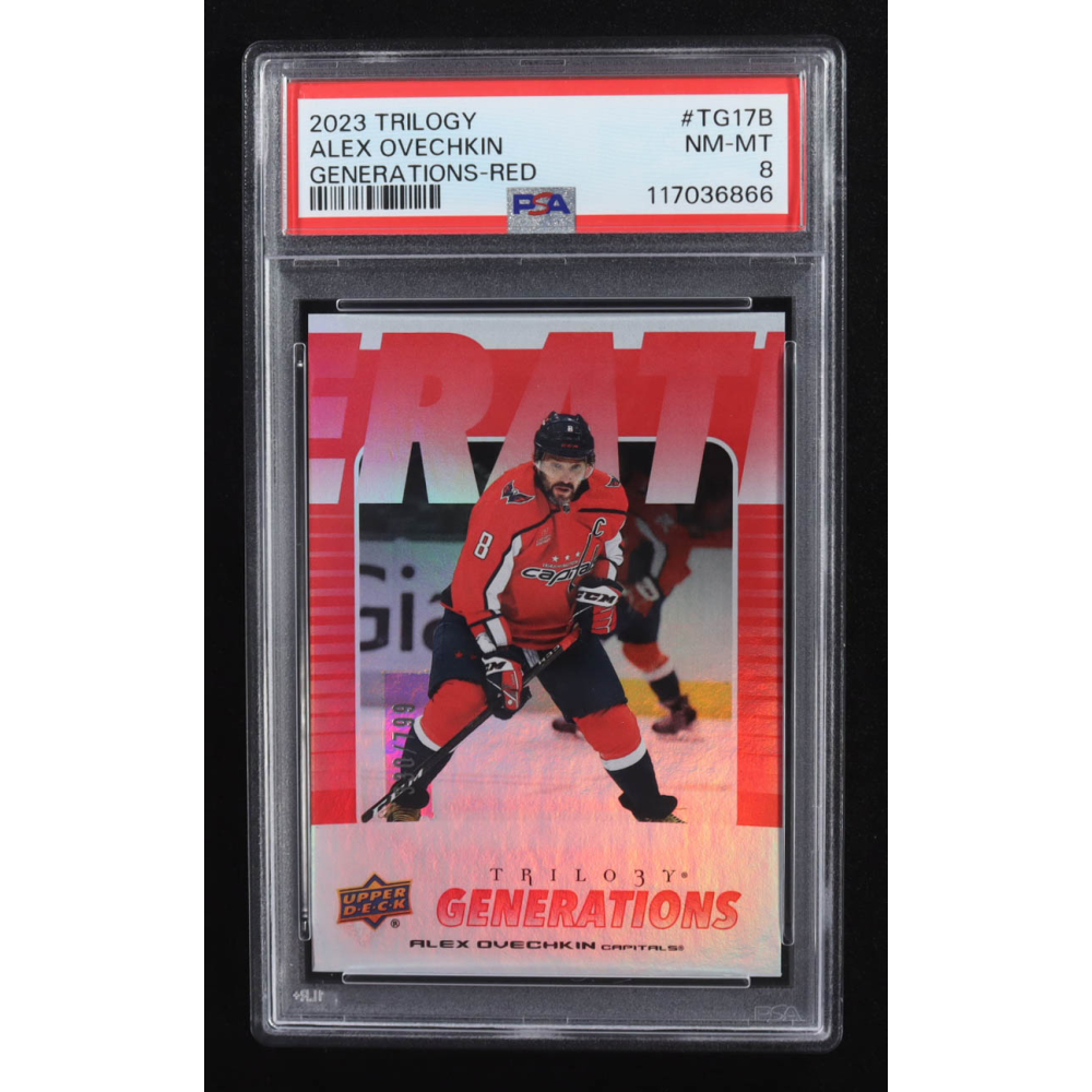 Alex Ovechkin 2023-24 Upper Deck Trilogy Generations Red #TG17B #330/799 (PSA 8) at PristineAuction.com