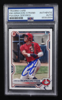 Christian Encarnacion-Strand Signed 2021 Topps 1st Bowman Trading Card #BD-9 RC (PSA | Autograph Graded PSA Authentic) at PristineAuction.com