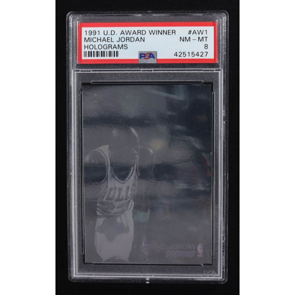 Michael Jordan 1991-92 Upper Deck Award Winner Holograms #AW1 / Scoring Leader (PSA 8) at PristineAuction.com