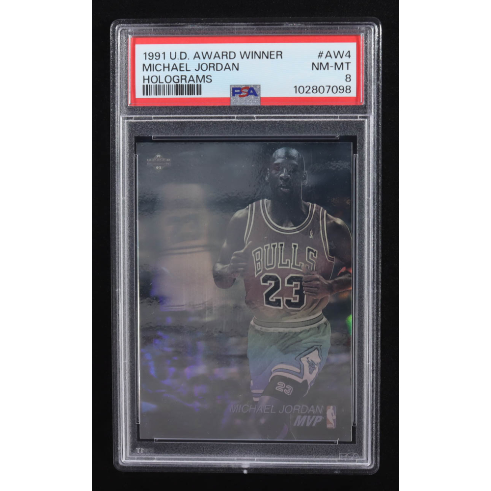 Michael Jordan 1991-92 Upper Deck Award Winner Holograms #AW4 / MVP (PSA 8) at PristineAuction.com
