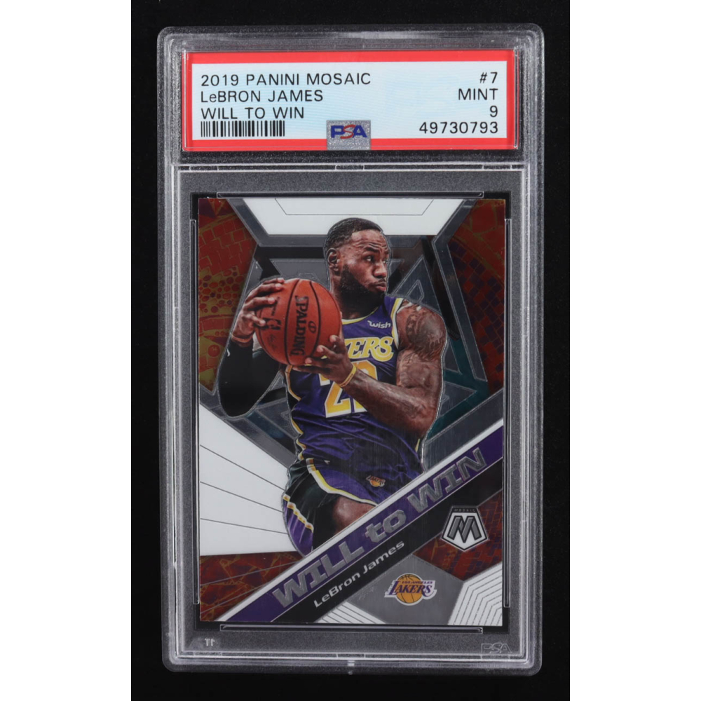 LeBron James 2019-20 Panini Mosaic Will to Win #7 (PSA 9) at PristineAuction.com