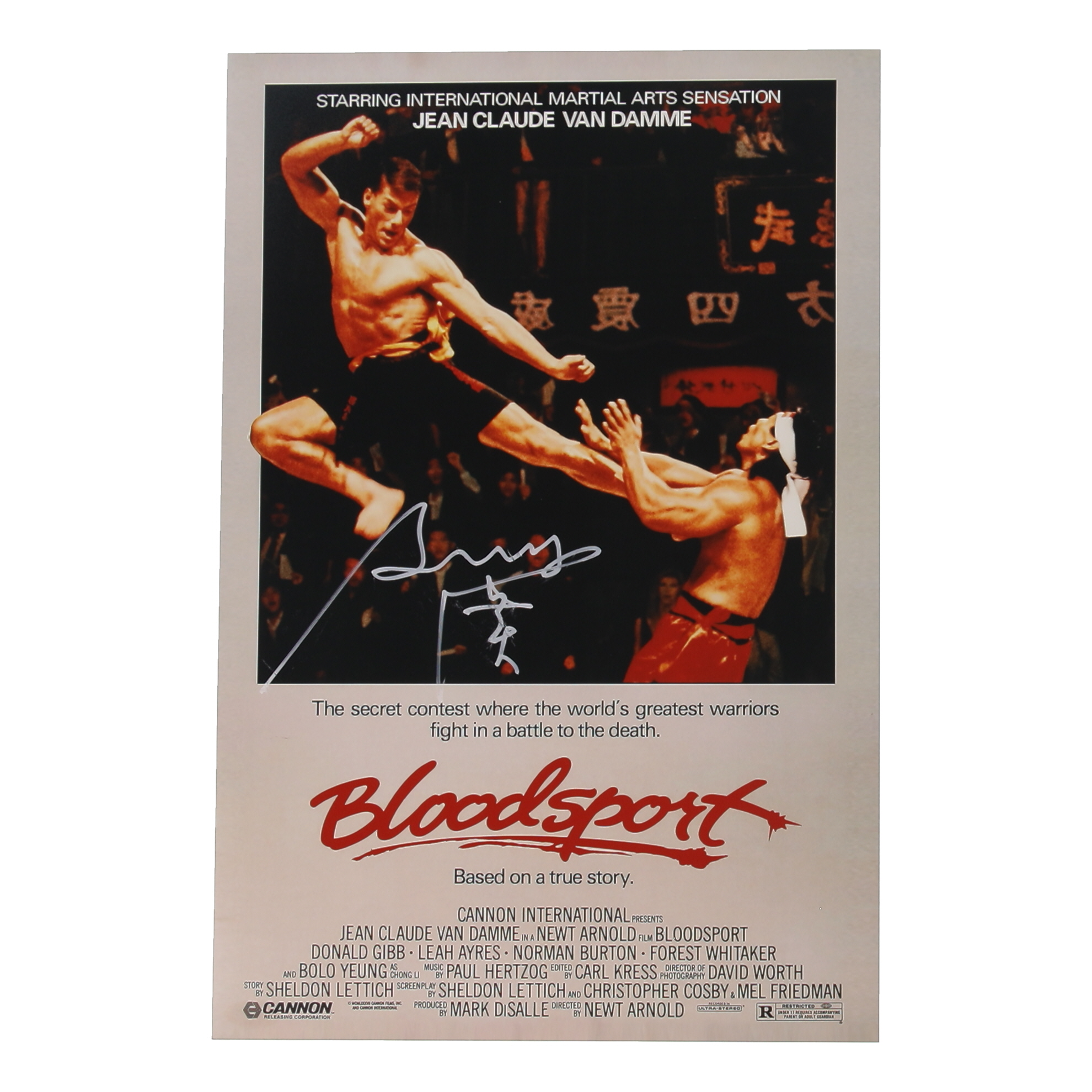 Bolo Yeung Signed "Bloodsport" 12x18 Poster (ACOA) at PristineAuction.com Bolo Yeung Signed "Bloodsport" 12x18 Poster (ACOA) at PristineAuction.com