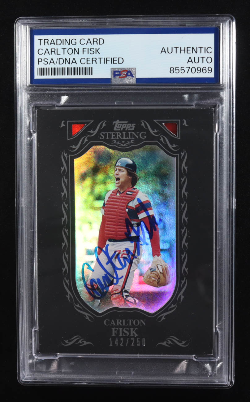 Carlton Fisk Signed 2009 Topps Sterling Trading Card #105 #142/250 (PSA | Autograph Graded PSA Authentic) at PristineAuction.com Carlton Fisk Signed 2009 Topps Sterling Trading Card #105 #142/250 (PSA | Autograph Graded PSA Authentic) at PristineAuction.com
