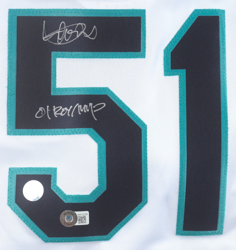 Ichiro Suzuki Signed Mariners Majestic Authentic Jersey Inscribed "01 ROY / MVP" (Beckett & Suzuki) at PristineAuction.com Ichiro Suzuki Signed Mariners Majestic Authentic Jersey Inscribed "01 ROY / MVP" (Beckett & Suzuki) at PristineAuction.com