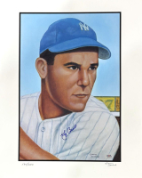 Yogi Berra Signed Yankees 16x20 Dvorak 1953 Topps LE Lithograph (PSA) at PristineAuction.com
