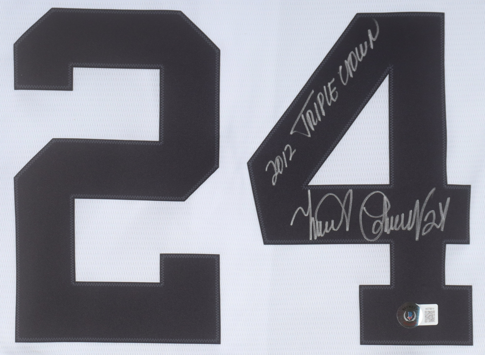 Miguel Cabrera Signed Tigers Nike Authentic Jersey Inscribed "2012 Triple Crown" (Beckett) at PristineAuction.com Miguel Cabrera Signed Tigers Nike Authentic Jersey Inscribed "2012 Triple Crown" (Beckett) at PristineAuction.com