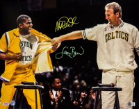 Larry Bird & Magic Johnson Signed 16x20 Photo (PSA, Beckett & Bird) at PristineAuction.com