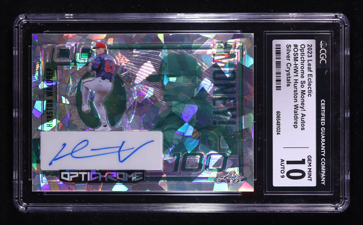 Hurston Waldrep 2023 Leaf Electric Optichrome So Money! Autos Silver Crystals #OSN-HW1 RC #4/5 (CGC 10 | Autograph Grade 9) at PristineAuction.com Hurston Waldrep 2023 Leaf Electric Optichrome So Money! Autos Silver Crystals #OSN-HW1 RC #4/5 (CGC 10 | Autograph Grade 9) at PristineAuction.com