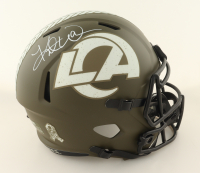 Kurt Warner Signed Rams Full-Size Salute to Service Alternate Speed Helmet (Beckett) at PristineAuction.com