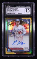 Elias Medina 2024 Bowman Chrome Prospect Autographs Topps Gold Refractor #CPA-EME RC #48/50 (CGC 10 | Autograph Grade 10) at PristineAuction.com