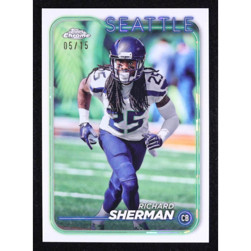 Richard Sherman 2024 Topps Chrome White Geometric Refractors #182 #05/15 at PristineAuction.com