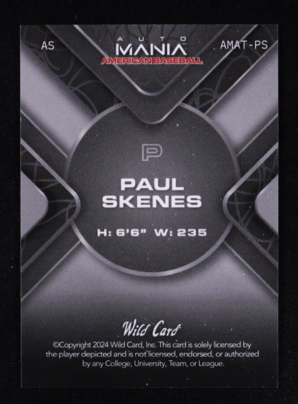 Paul Skenes 2024 Wild Card Automania American Flag Silver Sparkle #AMATPS RC #48/50 at PristineAuction.com Paul Skenes 2024 Wild Card Automania American Flag Silver Sparkle #AMATPS RC #48/50 at PristineAuction.com