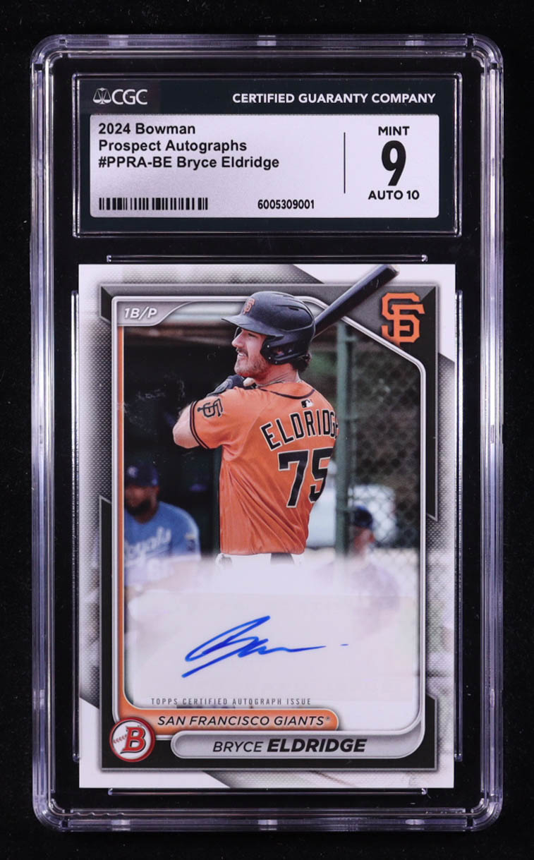 Bryce Eldridge 2024 Bowman Prospect Autographs #PPRA-BE RC (CGC 9 | Autograph Graded 10) at PristineAuction.com Bryce Eldridge 2024 Bowman Prospect Autographs #PPRA-BE RC (CGC 9 | Autograph Graded 10) at PristineAuction.com