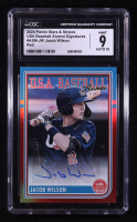 Jacob Wilson 2024 Panini Stars & Stripes USA Baseball Alumini Signatures Red #ASM-JW RC #030/199 (CGC 9 | Autograph Graded 10) at PristineAuction.com