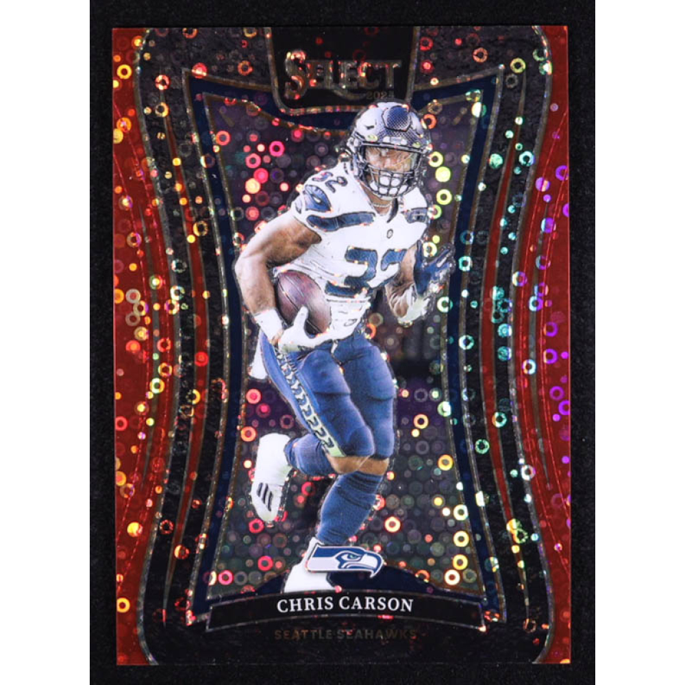 Chris Carson 2024 Select Prizm Red Disco #318 #08/49 at PristineAuction.com