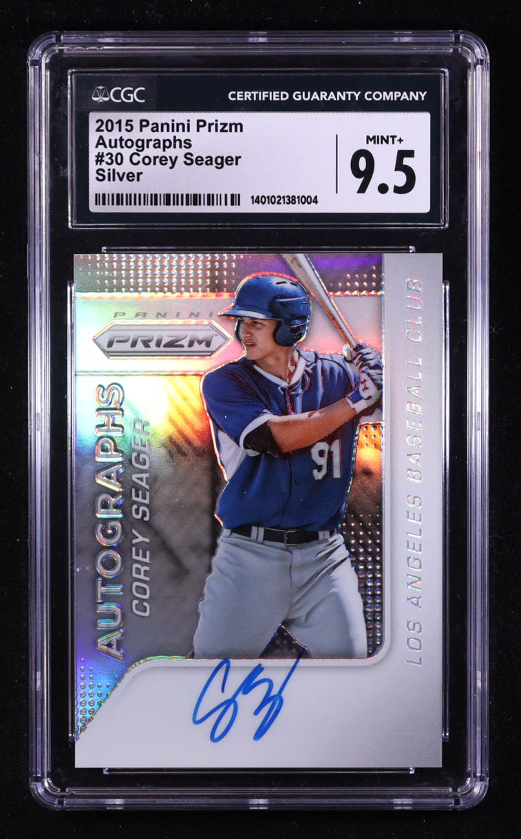 Corey Seager 2015 Panini Prizm Autographs Silver #30 RC (CGC 9.5 | Auto 10) at PristineAuction.com Corey Seager 2015 Panini Prizm Autographs Silver #30 RC (CGC 9.5 | Auto 10) at PristineAuction.com