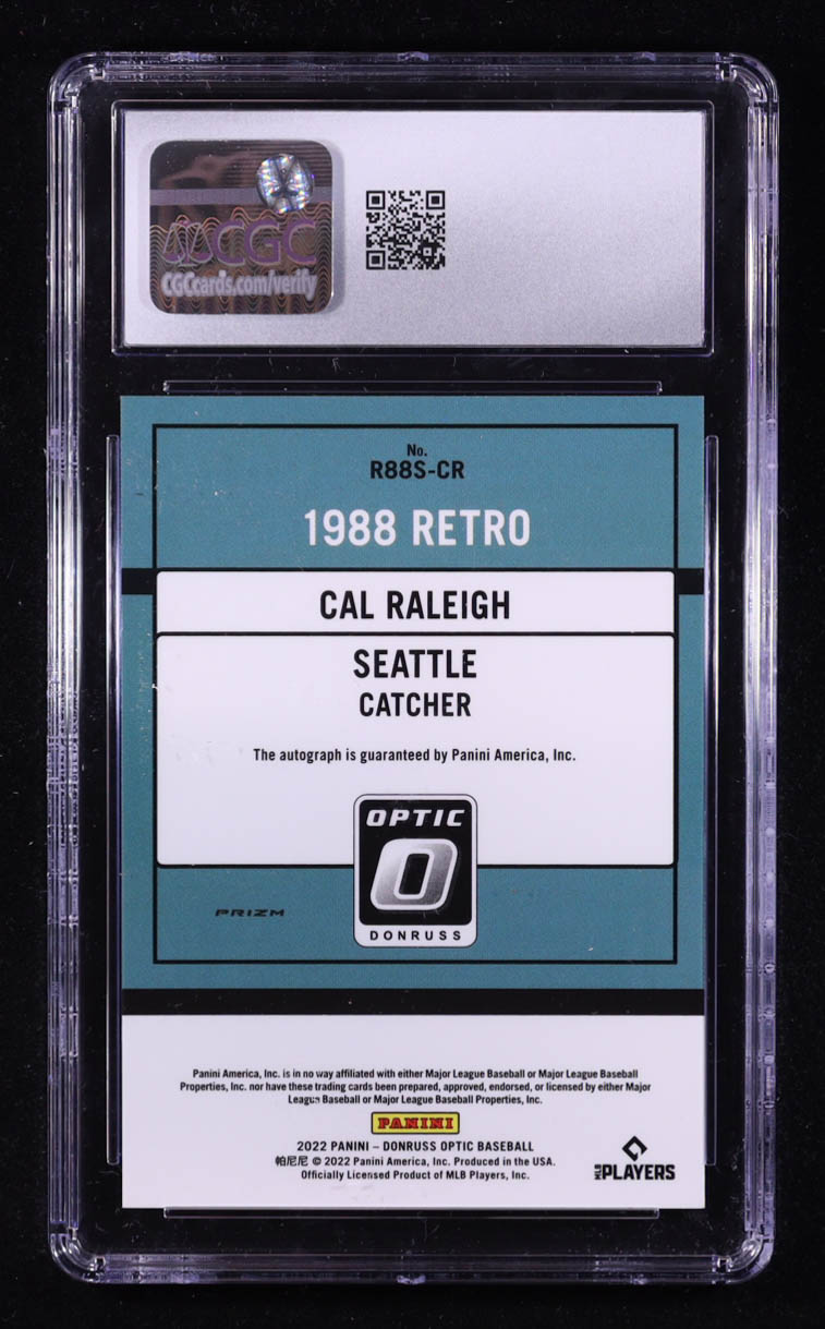 Cal Raleigh 2022 Donruss Optic Retro 88' Signatures #R88S-CR RC (CGC 9 | Auto 10) at PristineAuction.com Cal Raleigh 2022 Donruss Optic Retro 88' Signatures #R88S-CR RC (CGC 9 | Auto 10) at PristineAuction.com