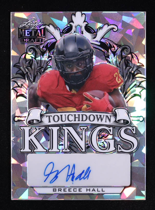 Breece Hall 2022 Leaf Metal Draft Touchdown Kings Autographs Ice #TKBH1 #8/25 at PristineAuction.com Breece Hall 2022 Leaf Metal Draft Touchdown Kings Autographs Ice #TKBH1 #8/25 at PristineAuction.com