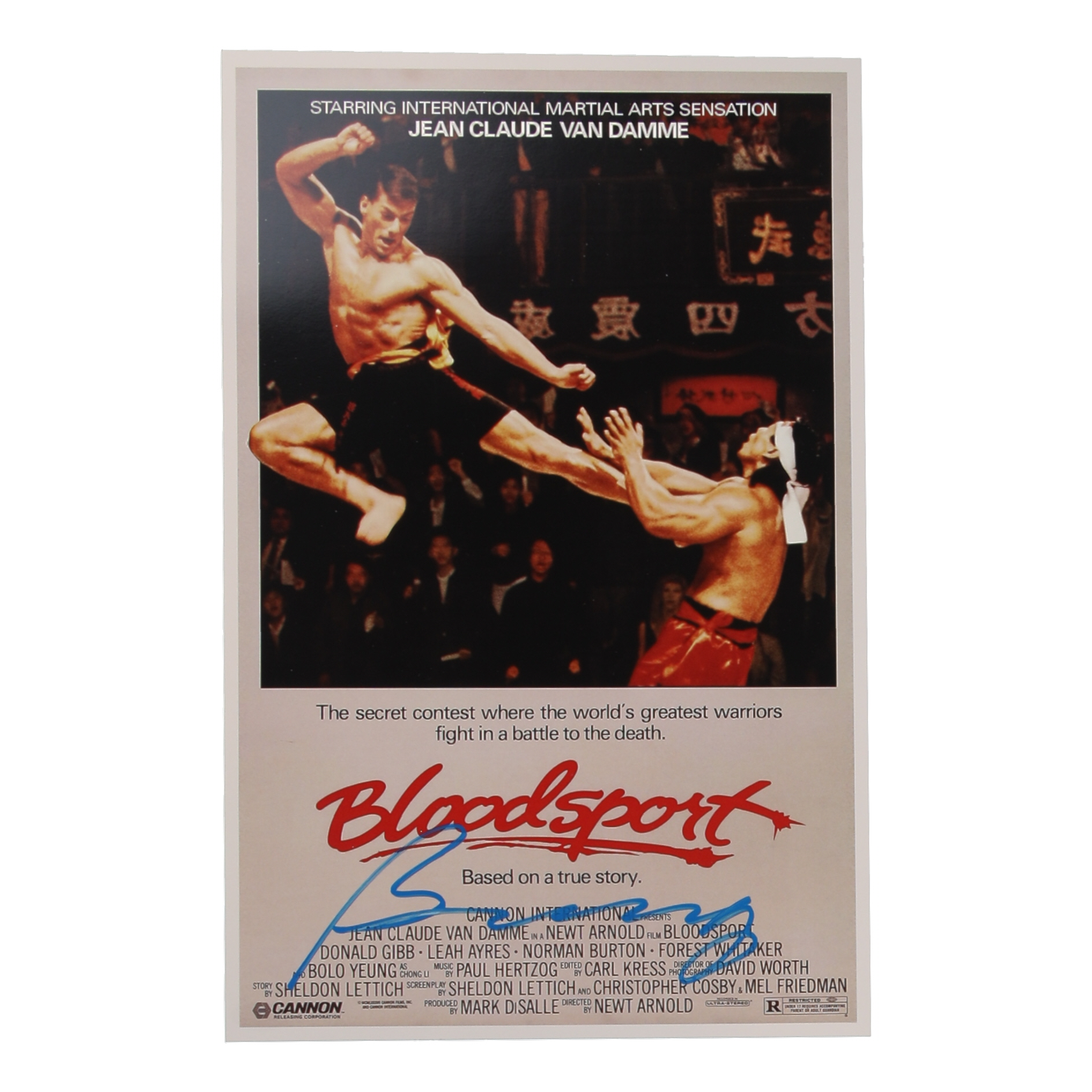 Bolo Yeung Signed "Bloodsport" 11x17 Poster (ACOA) at PristineAuction.com Bolo Yeung Signed "Bloodsport" 11x17 Poster (ACOA) at PristineAuction.com