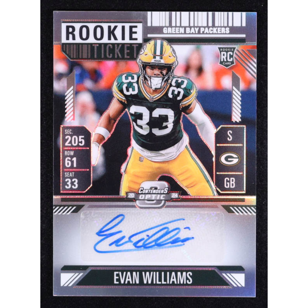 Evan Williams 2024 Panini Contenders Optic Silver Autographs #194 RC at PristineAuction.com