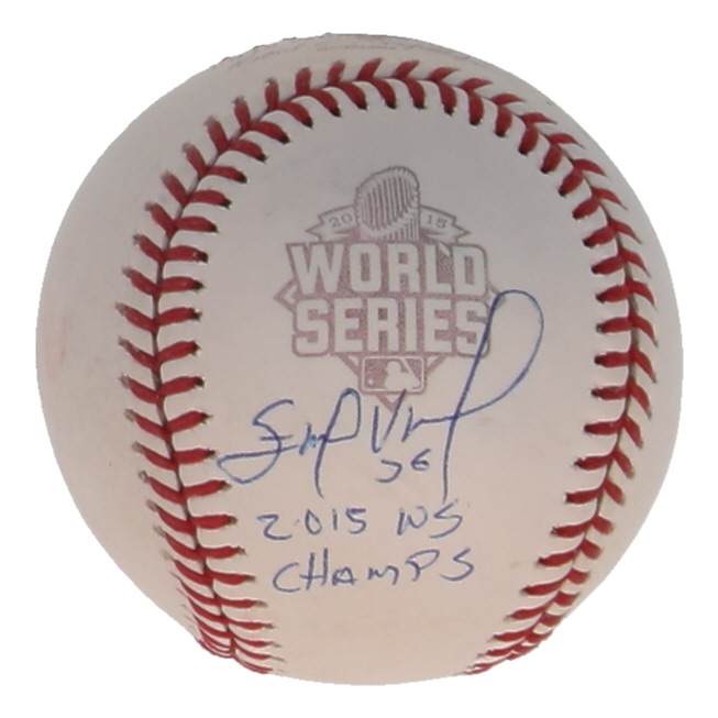 Edinson Volquez Signed 2015 World Series Logo Baseball (JSA) at PristineAuction.com Edinson Volquez Signed 2015 World Series Logo Baseball (JSA) at PristineAuction.com