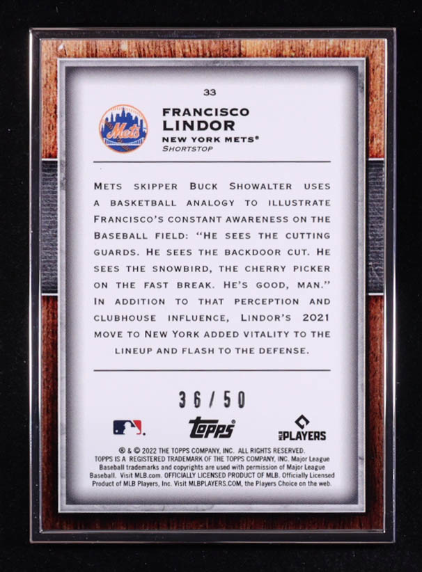 Francisco Lindor 2022 Topps Transcendent #33 #36/50 at PristineAuction.com Francisco Lindor 2022 Topps Transcendent #33 #36/50 at PristineAuction.com