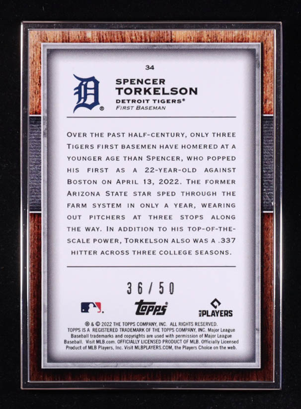 Spencer Torkelson 2022 Topps Transcendent #34 #36/50 RC at PristineAuction.com Spencer Torkelson 2022 Topps Transcendent #34 #36/50 RC at PristineAuction.com