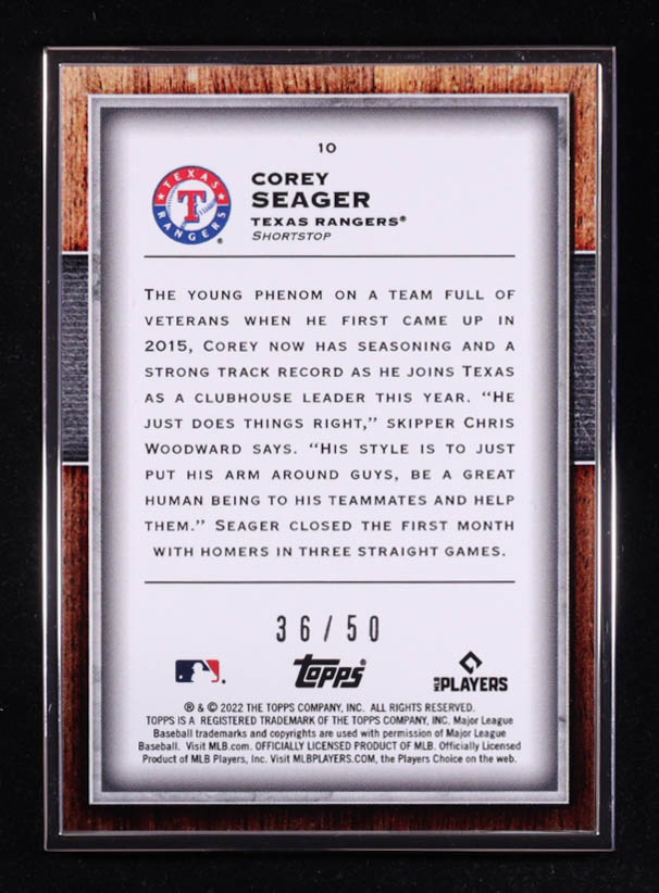 Corey Seager 2022 Topps Transcendent #10 #36/50 at PristineAuction.com Corey Seager 2022 Topps Transcendent #10 #36/50 at PristineAuction.com