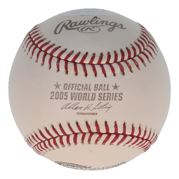 Juan Uribe Signed 2005 World Series Logo Baseball (JSA) at PristineAuction.com Juan Uribe Signed 2005 World Series Logo Baseball (JSA) at PristineAuction.com