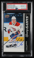 Cole Caufield Signed 2021-22 Upper Deck #201 YG Jumbo RC (PSA | Auto 10) at PristineAuction.com