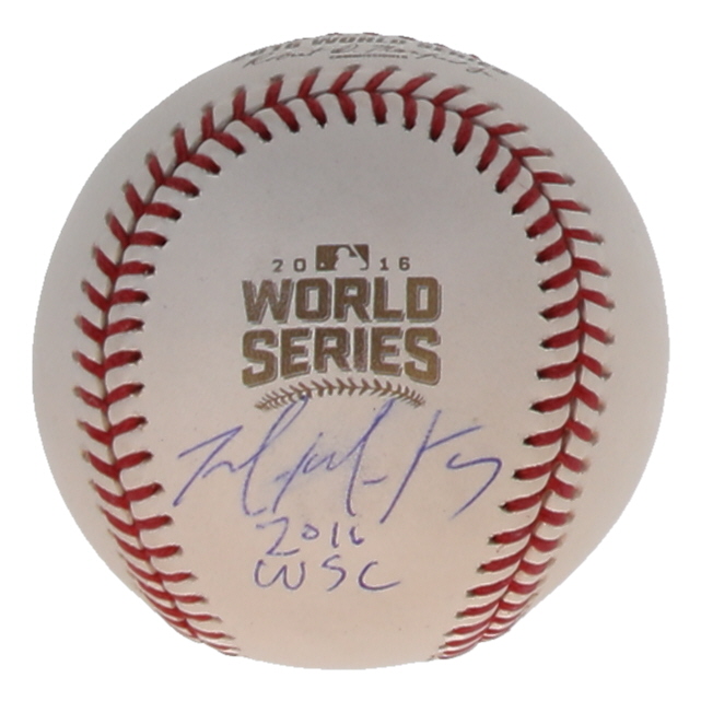 Mike Montgomery Signed 2016 World Series Logo Baseball Inscribed "2016 WSC" (Beckett) at PristineAuction.com Mike Montgomery Signed 2016 World Series Logo Baseball Inscribed "2016 WSC" (Beckett) at PristineAuction.com