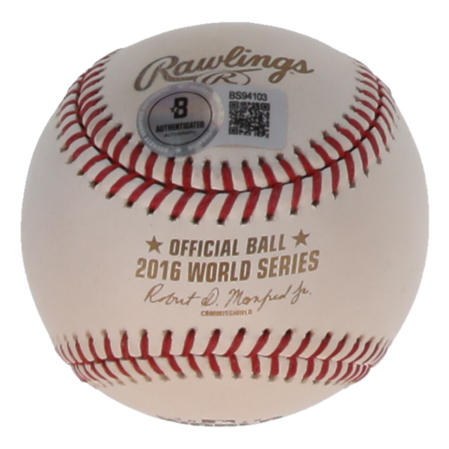 Mike Montgomery Signed 2016 World Series Logo Baseball Inscribed "2016 WSC" (Beckett) at PristineAuction.com Mike Montgomery Signed 2016 World Series Logo Baseball Inscribed "2016 WSC" (Beckett) at PristineAuction.com