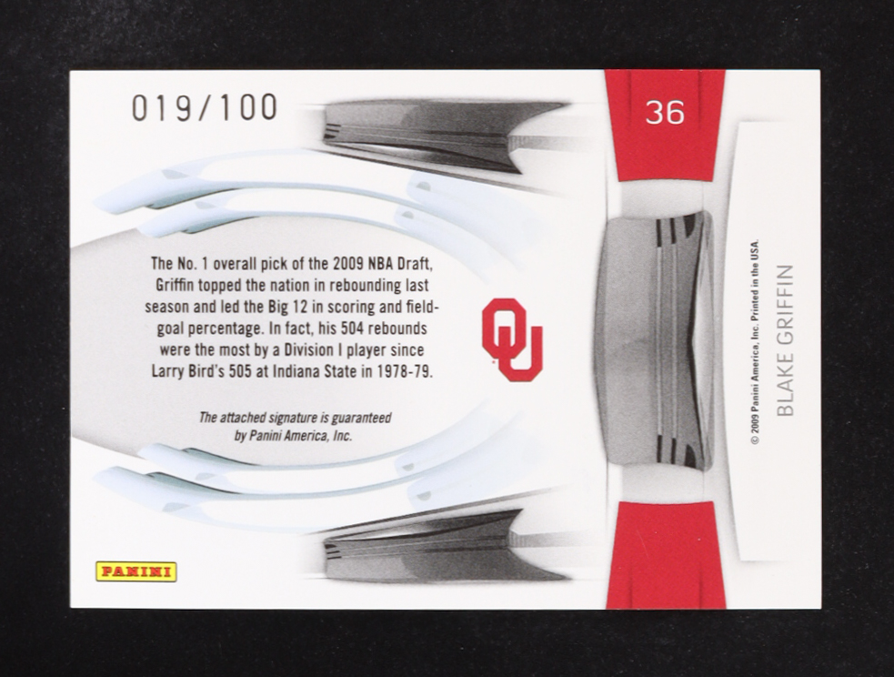 Blake Griffin 2009-10 Prestige Prestigious Picks Signatures Black #36 RC #019/100 at PristineAuction.com Blake Griffin 2009-10 Prestige Prestigious Picks Signatures Black #36 RC #019/100 at PristineAuction.com