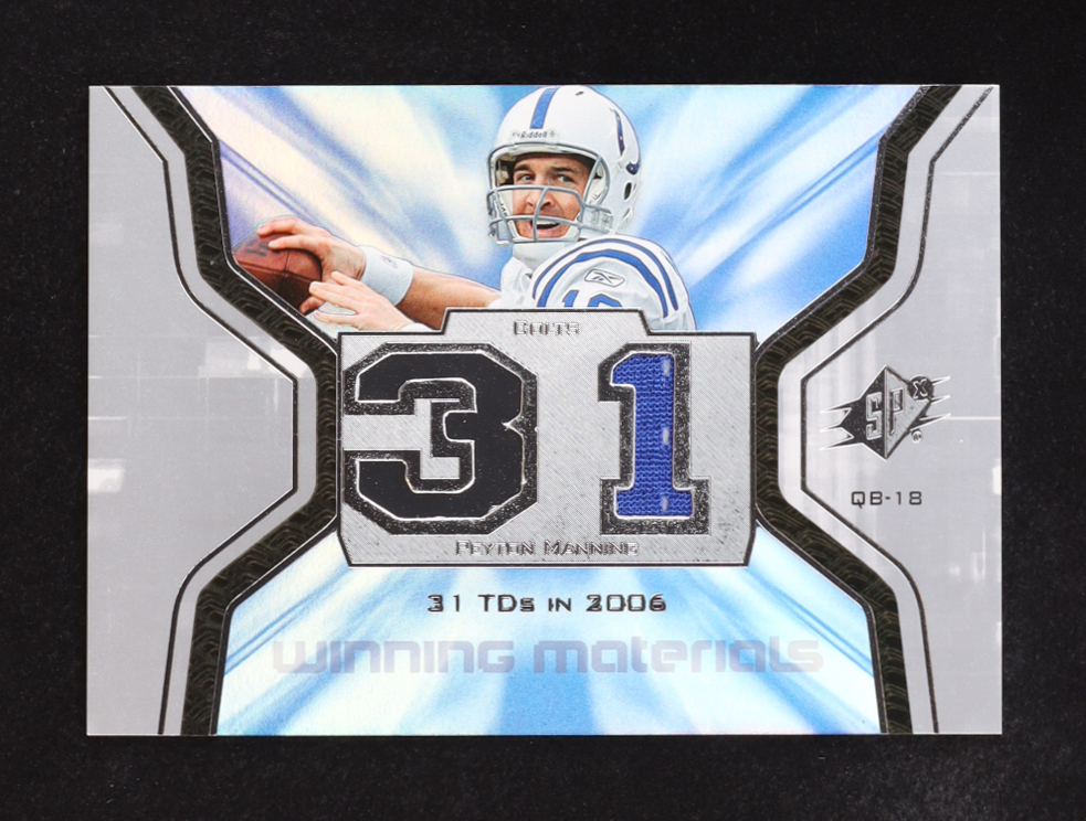 Peyton Manning 2007 SPx Winning Materials Stat #WMSPM2 at PristineAuction.com Peyton Manning 2007 SPx Winning Materials Stat #WMSPM2 at PristineAuction.com