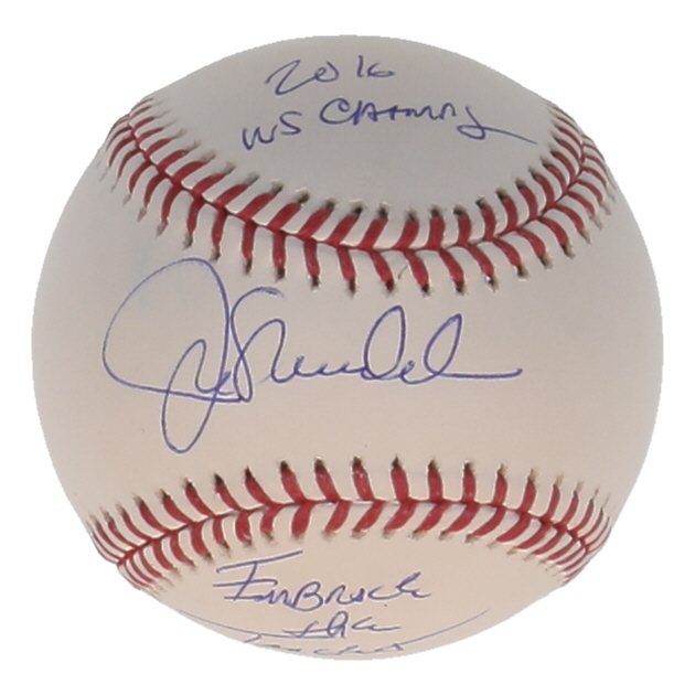 Joe Maddon Signed OML Baseball Inscribed "Embrace the Target" & "2016 WS Champs (JSA) at PristineAuction.com Joe Maddon Signed OML Baseball Inscribed "Embrace the Target" & "2016 WS Champs (JSA) at PristineAuction.com