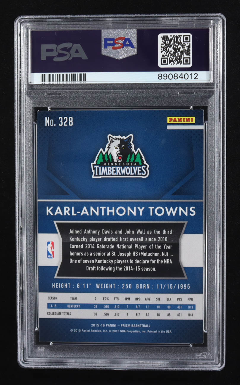 Karl-Anthony Towns 2015 Panini Prizm #328 RC (PSA 10) at PristineAuction.com Karl-Anthony Towns 2015 Panini Prizm #328 RC (PSA 10) at PristineAuction.com