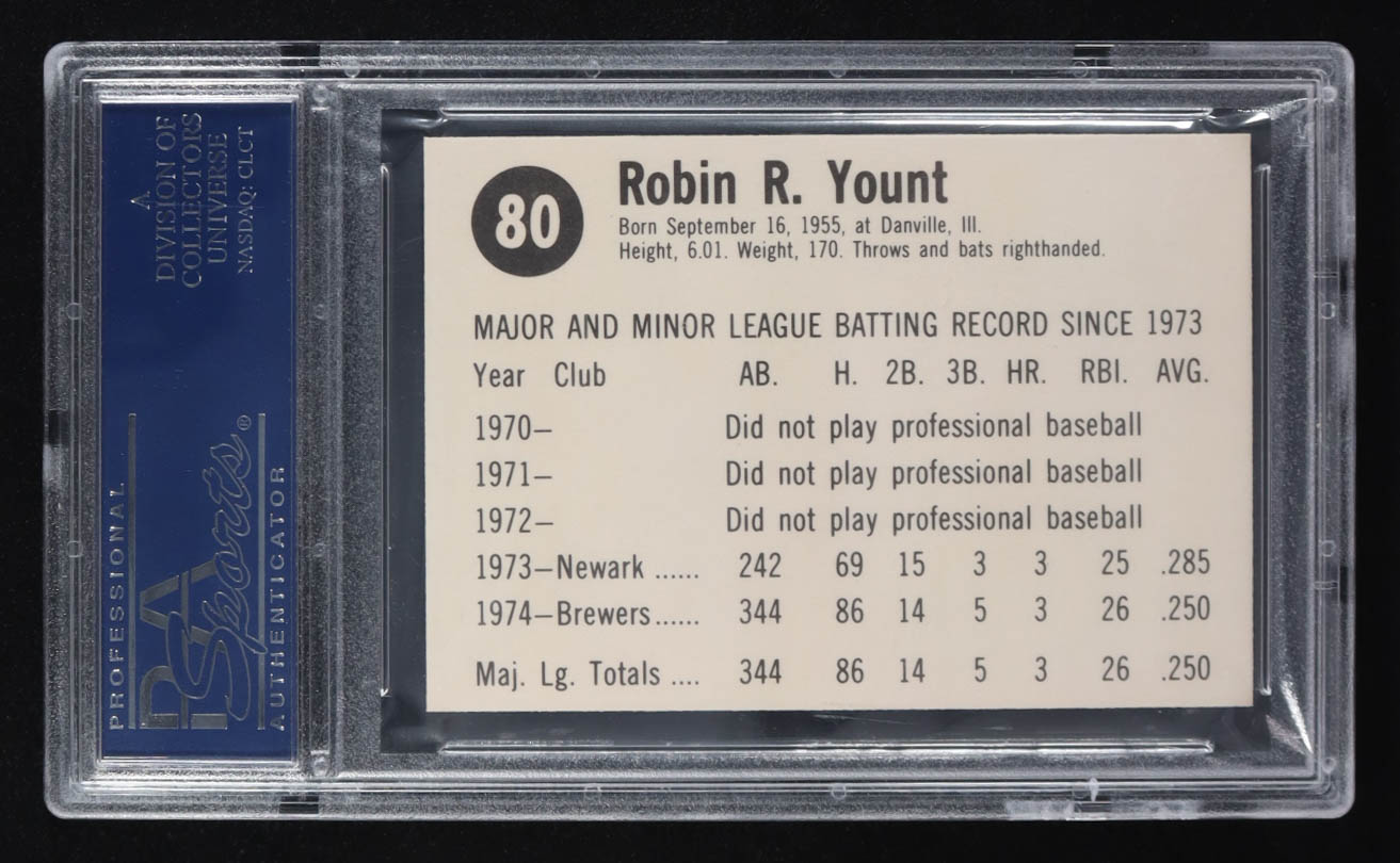 Robin Yount 1975 Hostess Hand Cut #80 (PSA 6) at PristineAuction.com Robin Yount 1975 Hostess Hand Cut #80 (PSA 6) at PristineAuction.com