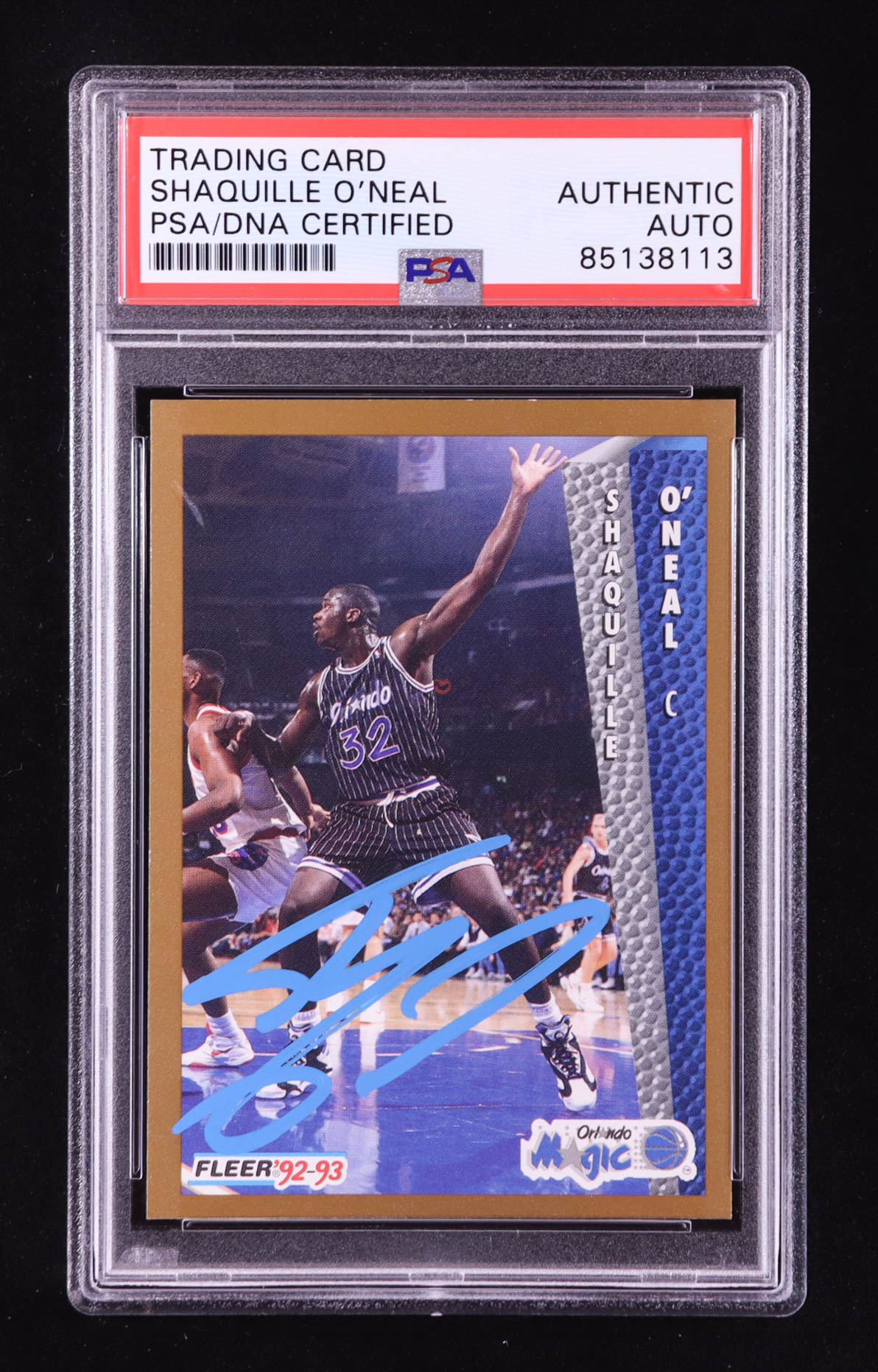Shaquille O'Neal Signed 1992-93 Fleer #401 RC (PSA) at PristineAuction.com Shaquille O'Neal Signed 1992-93 Fleer #401 RC (PSA) at PristineAuction.com