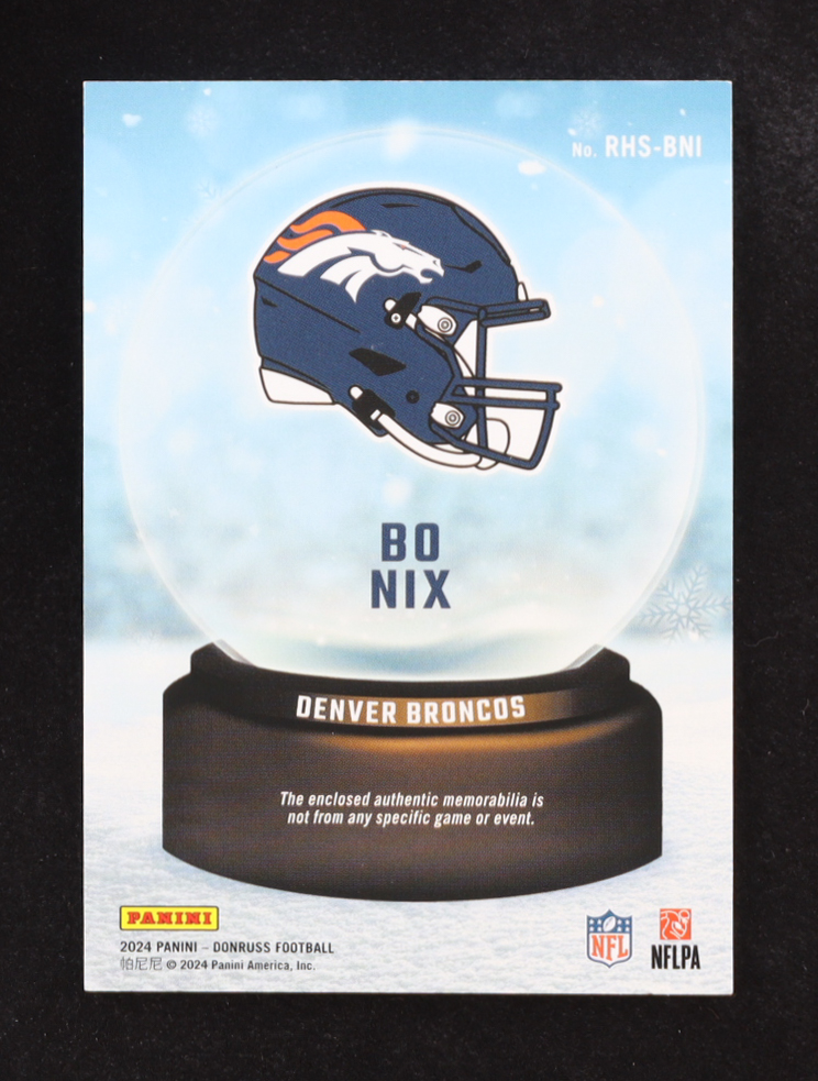 Bo Nix 2024 Donruss Rookie Holiday Sweater #14 RC at PristineAuction.com Bo Nix 2024 Donruss Rookie Holiday Sweater #14 RC at PristineAuction.com