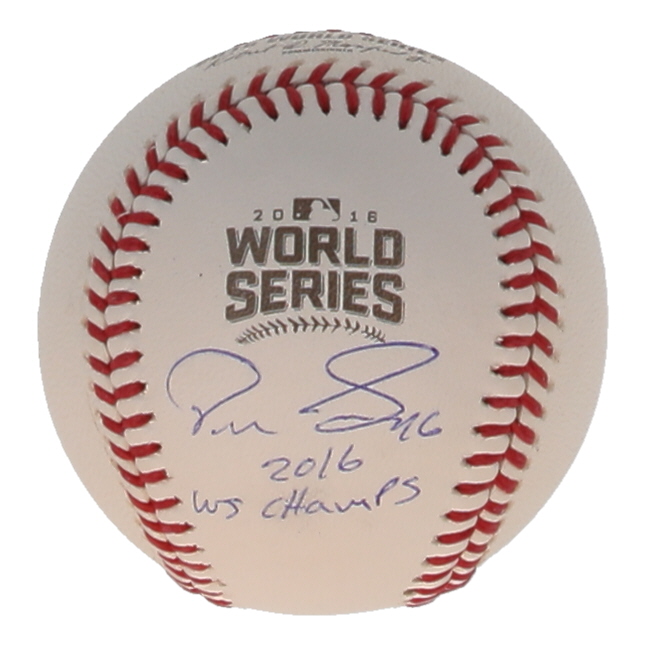 Pedro Strop Signed 2016 World Series Logo Baseball Inscribed "2016 WS Champs" (JSA) at PristineAuction.com Pedro Strop Signed 2016 World Series Logo Baseball Inscribed "2016 WS Champs" (JSA) at PristineAuction.com