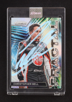 Christopher Bell Signed 2023 Panini Prizm Fractal #13 (PA) at PristineAuction.com