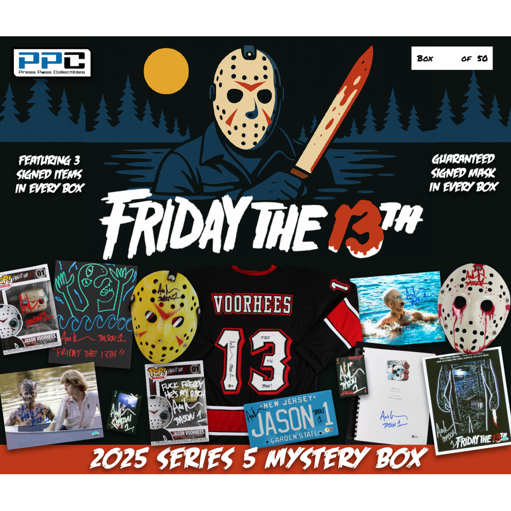 Press Pass Collectibles 2025 "Friday the 13th" Ari Lehman Mystery Box – Series 5 at PristineAuction.com Press Pass Collectibles 2025 "Friday the 13th" Ari Lehman Mystery Box – Series 5 at PristineAuction.com