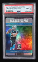 Christian McCaffrey/Ed McCaffrey 2017 Panini Donruss Optic Illusions Prizm #18 (PSA 10) at PristineAuction.com