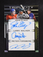 John Elway / Larry Walker / Peter Forsberg 2024 Leaf Vibrance TripliCity Autographs #TM4 #3/4 at PristineAuction.com