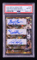 George Gervin / George McGinnis / Rick Barry 2024 Leaf Metal Signature Triple Signatures Gold Crystal #TS5 #1/1 (PSA 8) at PristineAuction.com